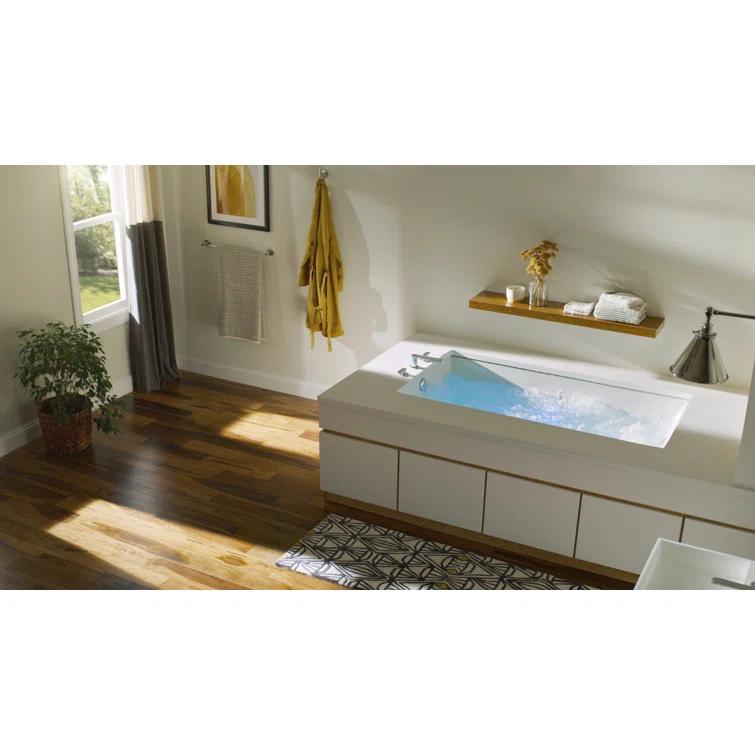 Solna™ Chromatherapy Whisper 72" x 42" Undermount Whirlpool Bathtub