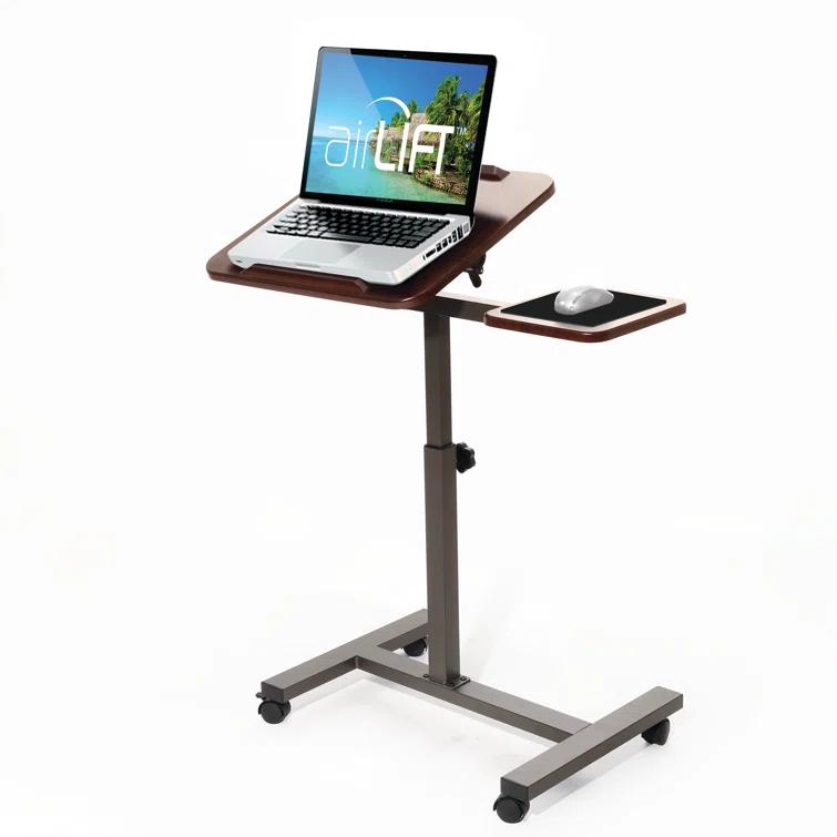 Seville Classics airLIFT Adjustable Height Rolling Tiltable Desk with Mouse Stand