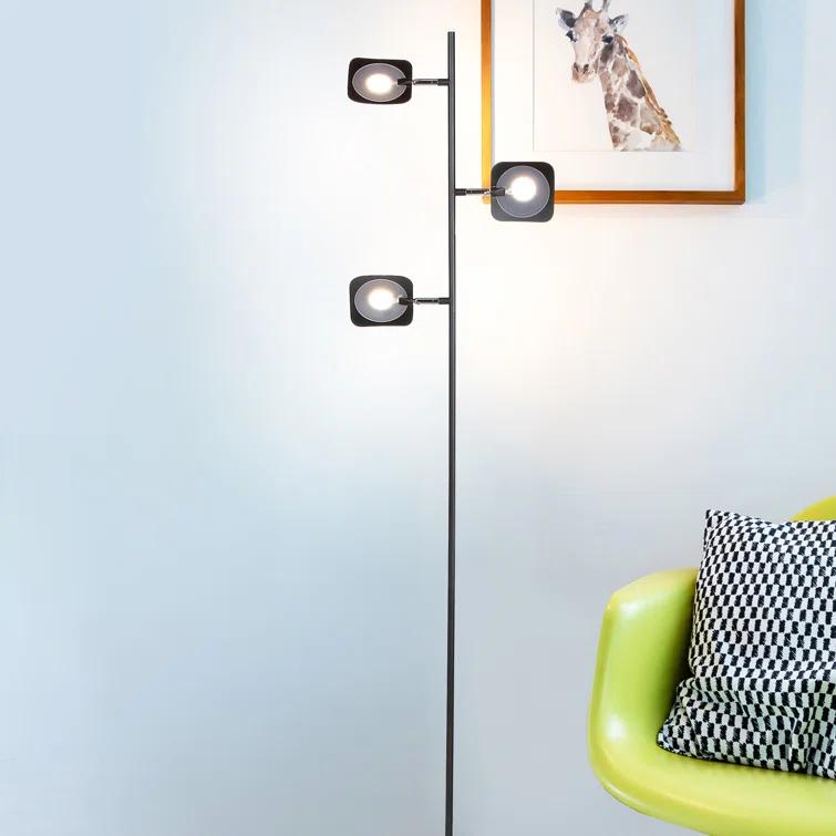 Brightech Tree Industrial LED 3-Way Dimming Floor Lamp with 3 Adjustable Spot Lights