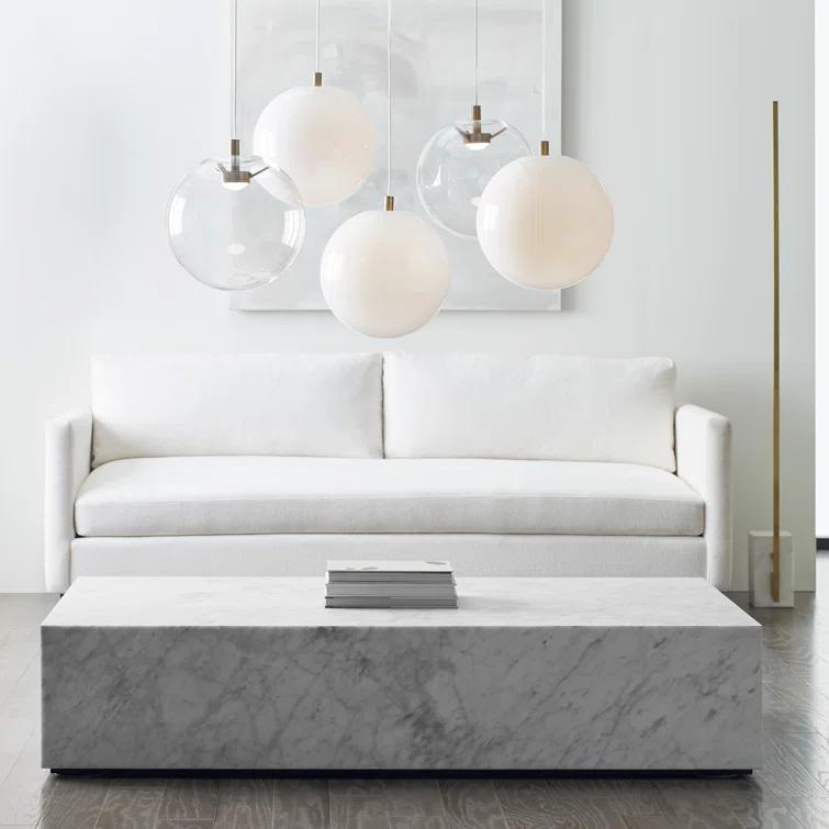 Klee Minimalist Natural Brass & White Marble LED Floor Lamp with Shelf