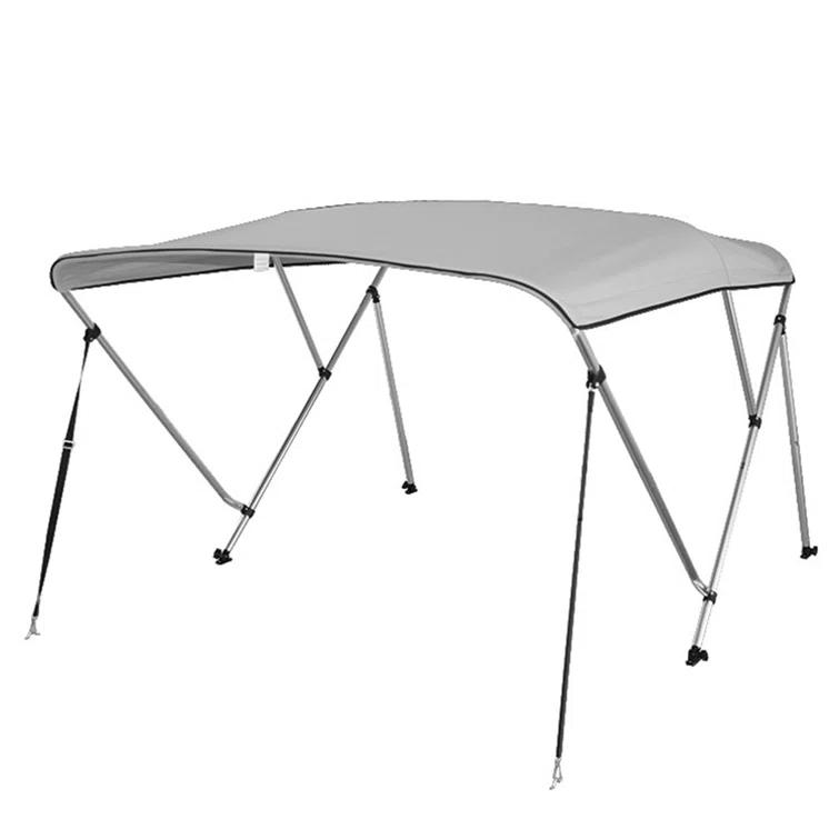 SereneLife 3 Bow Bimini Top - 2 Straps And 2 Rear Support Poles With Marine-Grade 600D Polyester Canvas (Gray) | Wayfair