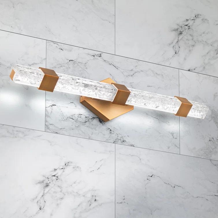 Regal 28" Dimmable LED Vanity Light with Crystal Shade