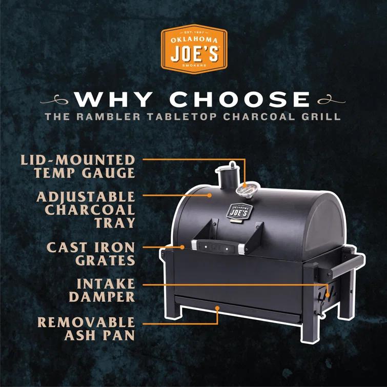 Oklahoma Joe's Rambler Tabletop Portable Charcoal Grill