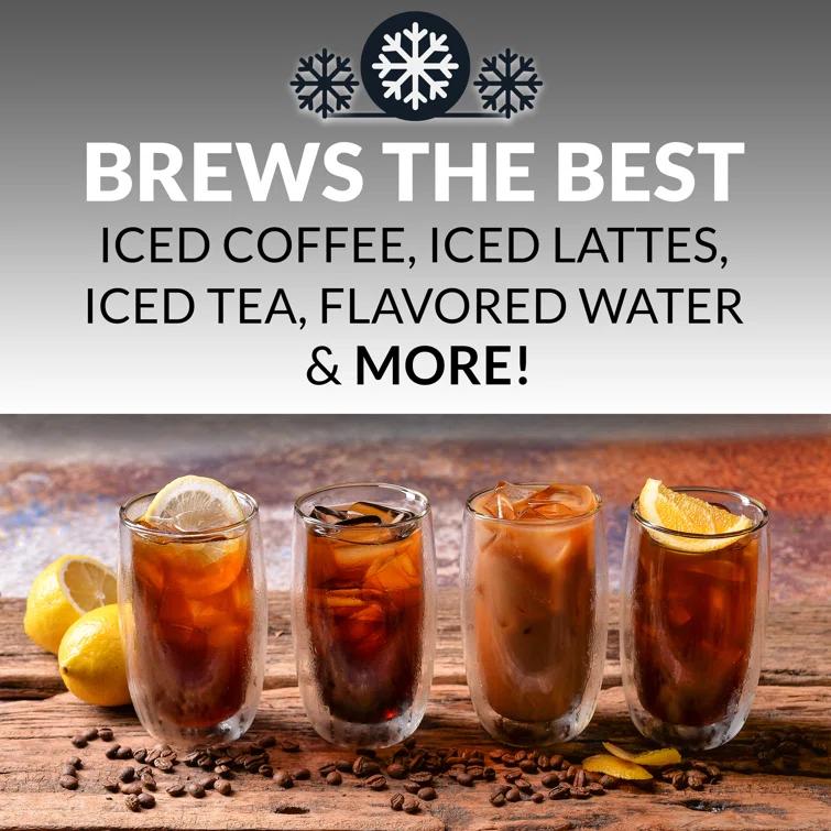 HomeCraft HCIT3BS 3-Quart Black Stainless Steel Café' Ice Iced Coffee and Tea Brewing System