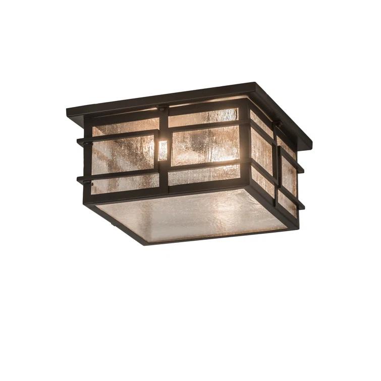 Timeless Bronze 16" Clear Glass LED Flush Mount Light