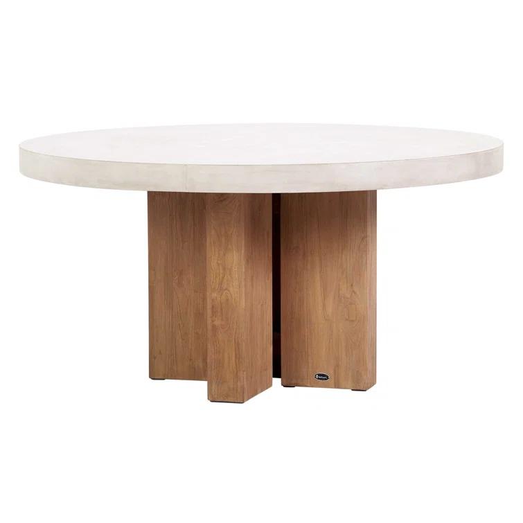 Seasonal Living Java Round Concrete Outdoor Dining Table
