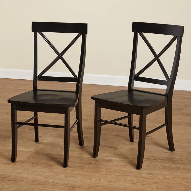 Gracie Oaks Solid Wood Upholstered Dining Chair(Set of 2)