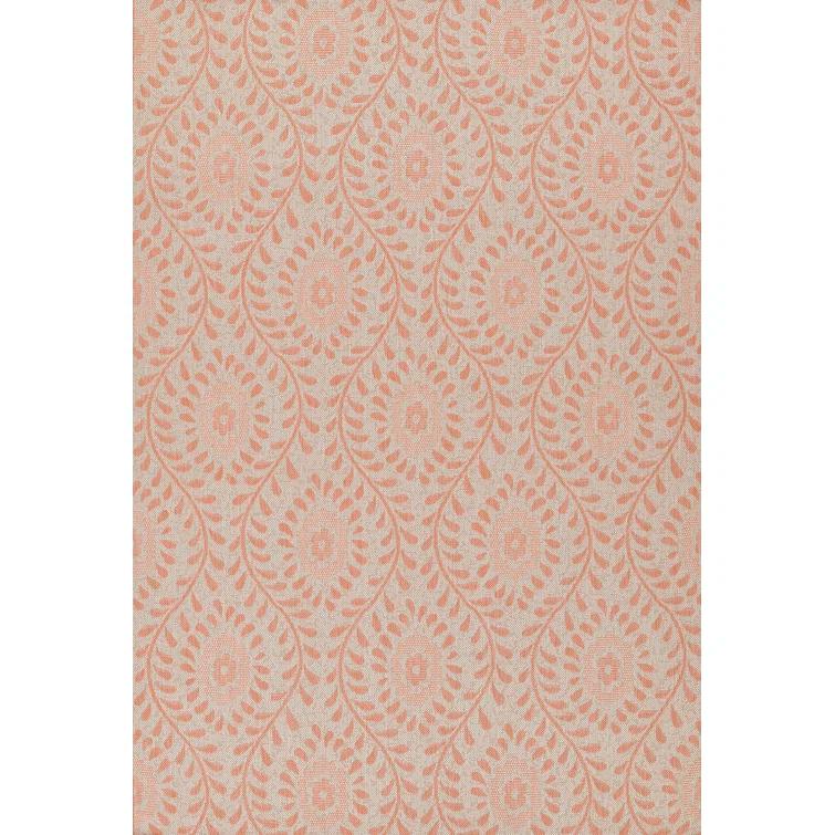 Kasey Floral Coral/Beige Indoor / Outdoor Area Rug