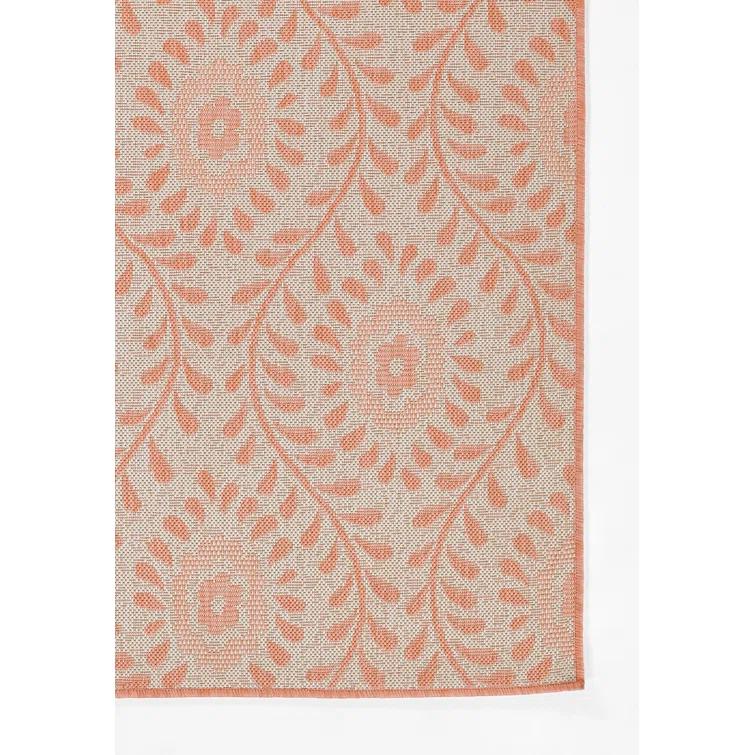 Kasey Floral Coral/Beige Indoor / Outdoor Area Rug