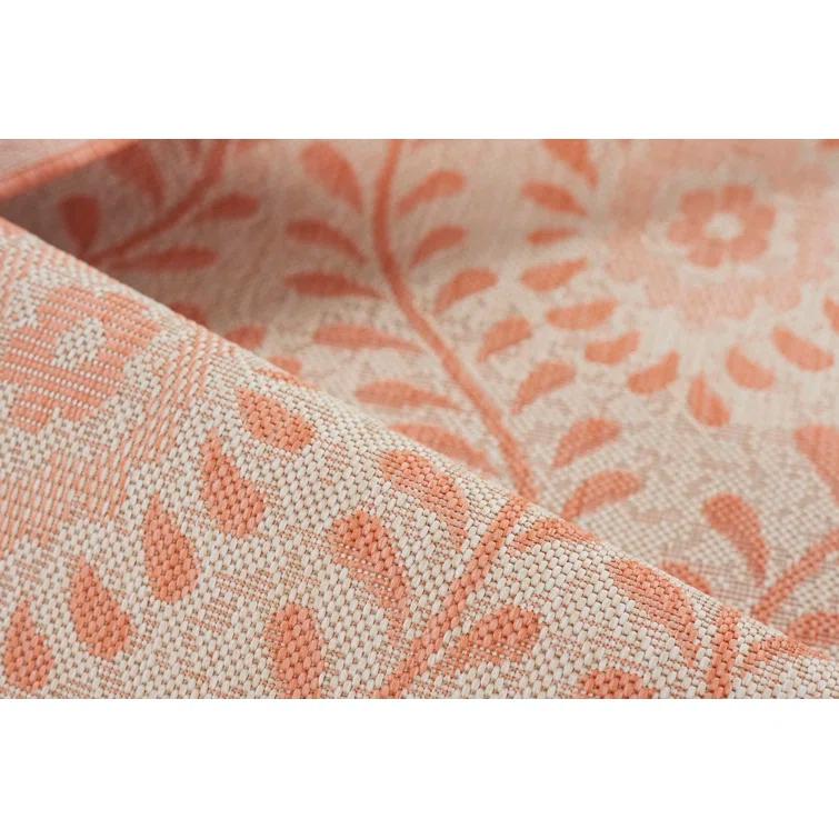 Kasey Floral Coral/Beige Indoor / Outdoor Area Rug