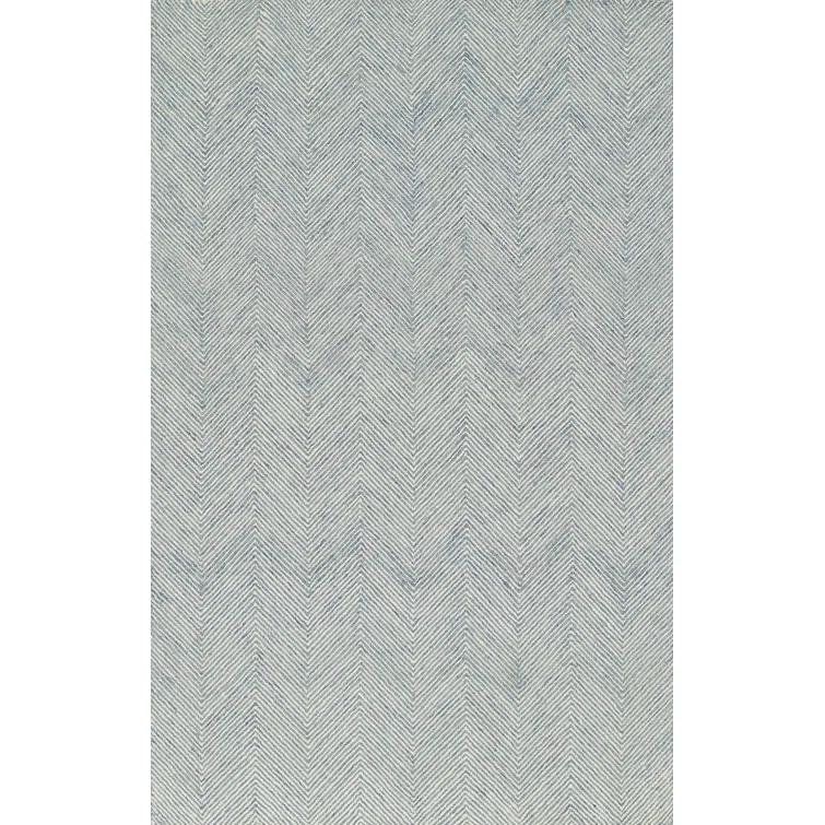 Momeni Charles Hand Tufted Wool Zig Zag Blue Area Rug 9' X 12'