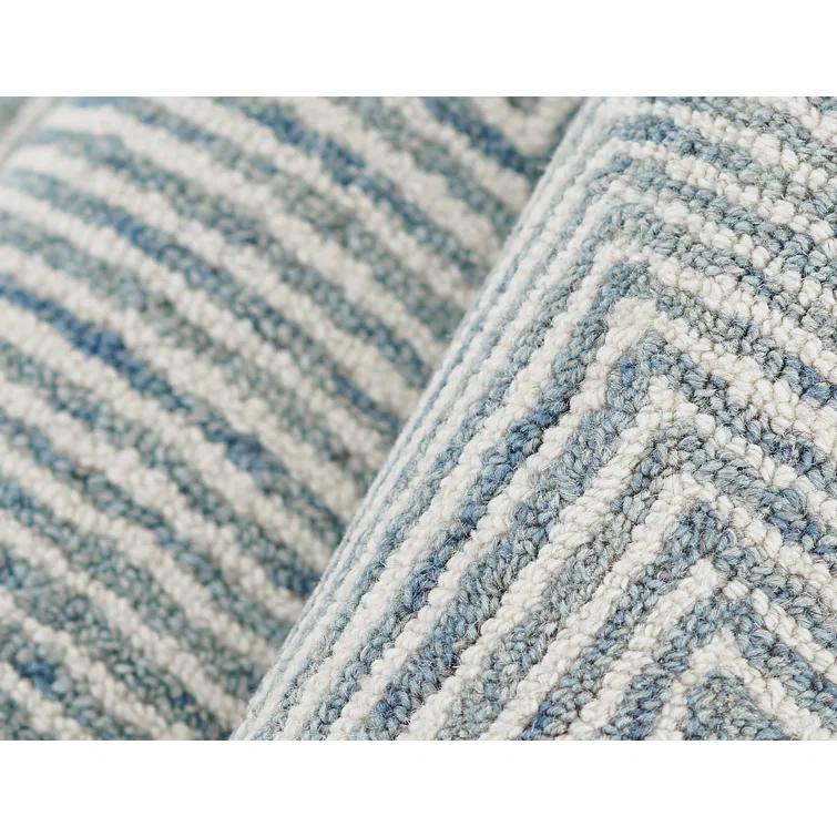 Momeni Charles Hand Tufted Wool Zig Zag Blue Area Rug 9' X 12'