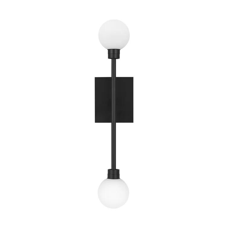 Mara Matte Black LED Wall Sconce with Frosted Glass Orbs