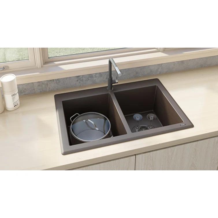 Ruvati 33 x 22 inch epiGranite Top-Mount Granite Composite Kitchen Sink