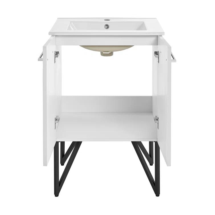 Annecy 24 In. Bathroom Vanity With Ceramic Sink Top
