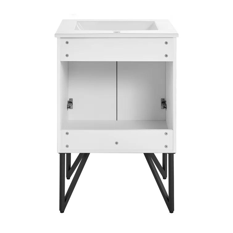 Annecy 24 In. Bathroom Vanity With Ceramic Sink Top