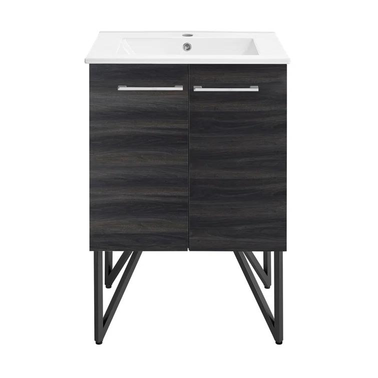 Annecy 24 In. Bathroom Vanity With Ceramic Sink Top