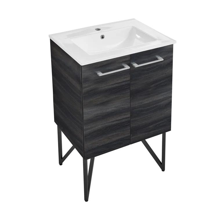 Annecy 24 In. Bathroom Vanity With Ceramic Sink Top