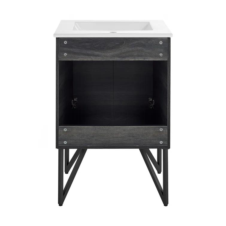 Annecy 24 In. Bathroom Vanity With Ceramic Sink Top