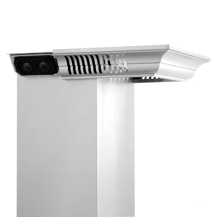 30 in. ZLINE CrownSoundDucted Vent Wall Mount Range Hood in Stainless Steel W/ Bluetooth Speakers (KF2CRN-BT-30)