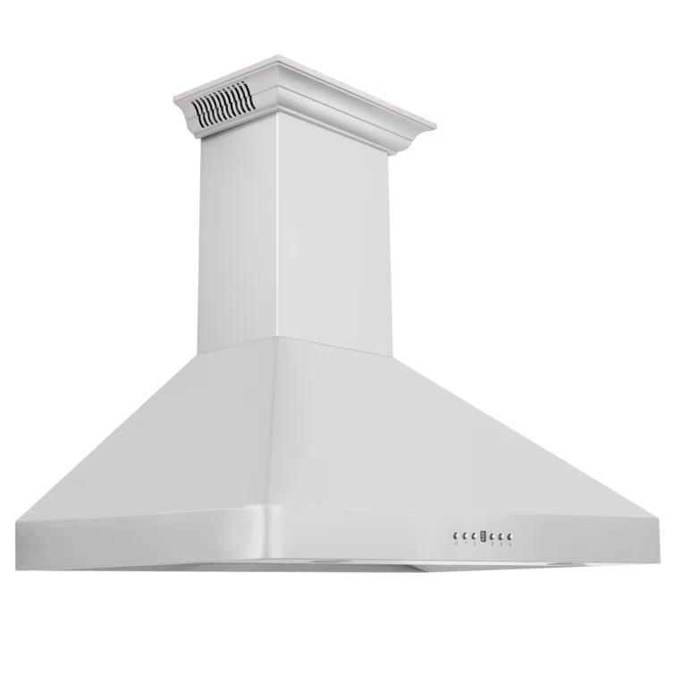 30 in. ZLINE CrownSoundDucted Vent Wall Mount Range Hood in Stainless Steel W/ Bluetooth Speakers (KF2CRN-BT-30)