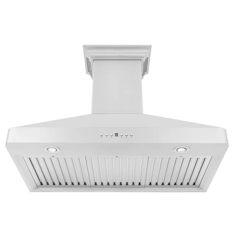 30 in. ZLINE CrownSoundDucted Vent Wall Mount Range Hood in Stainless Steel W/ Bluetooth Speakers (KF2CRN-BT-30)