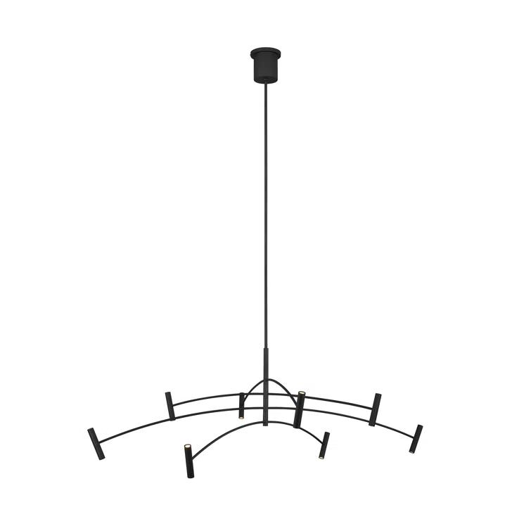 Aerial Matte Black Sputnik LED Chandelier 60.1" with Dimmable Integrated LED