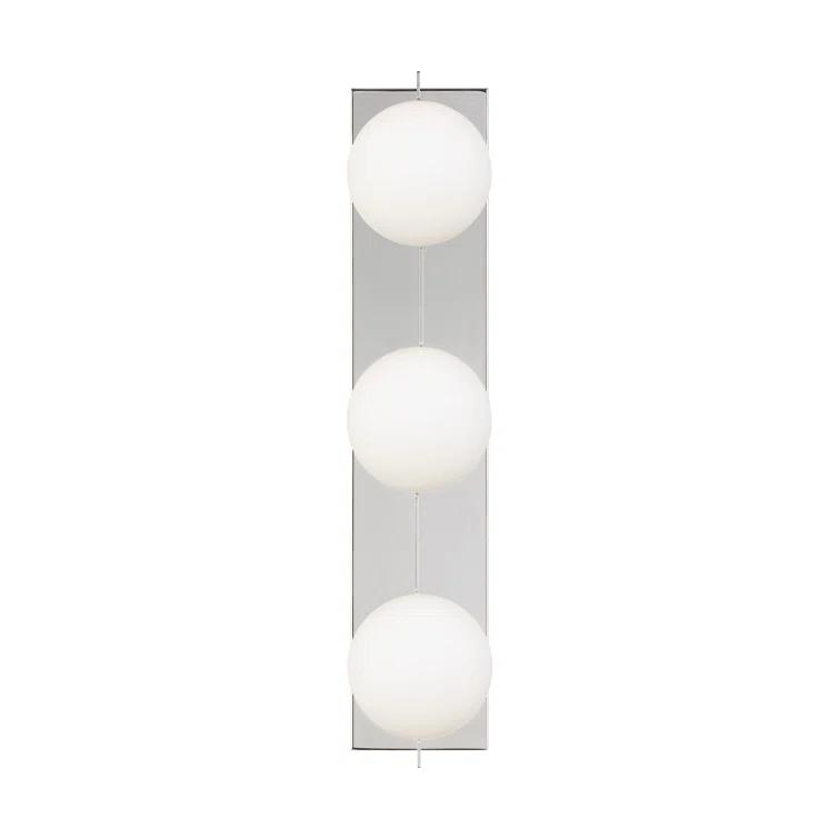 Orbel Mid-Century Modern Polished Nickel 3-Light LED Vanity Light