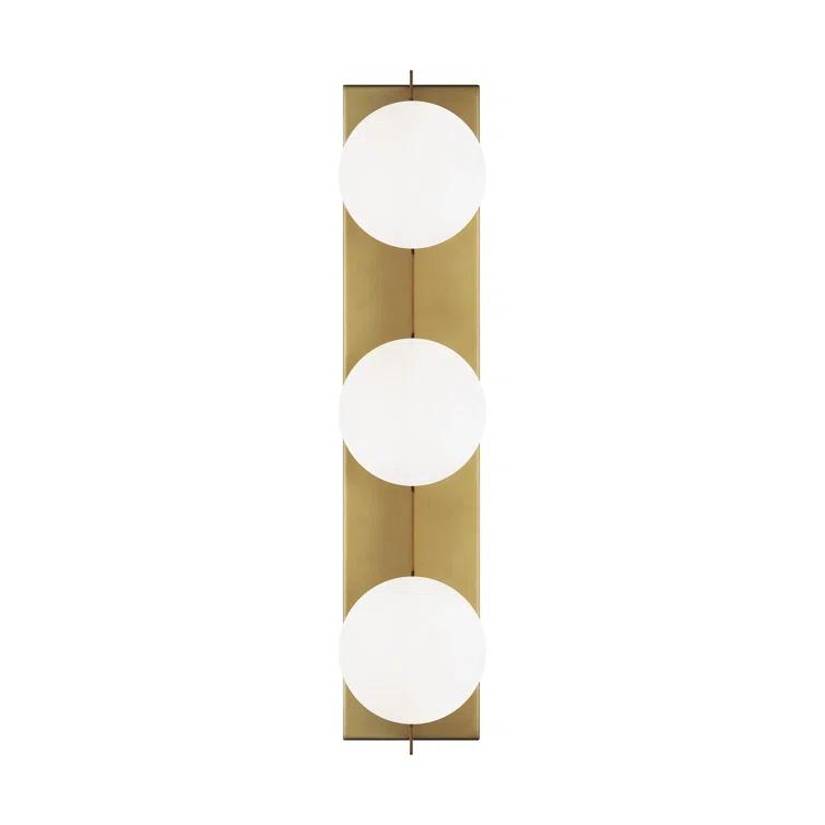 Aged Brass 3-Light Glass Vanity Light