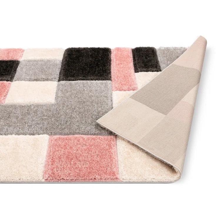 Cobina Geometric Blush/Cream/Black Area Rug