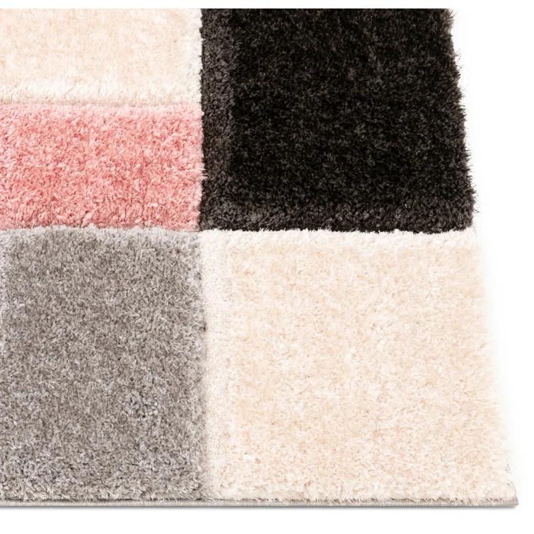 Cobina Geometric Blush/Cream/Black Area Rug