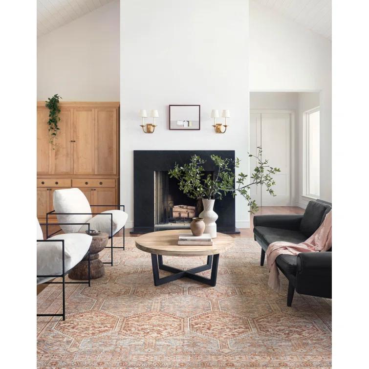Jules Rug by Chris Loves Julia x Loloi - Tangerine and Mist / 5' x 7'6"