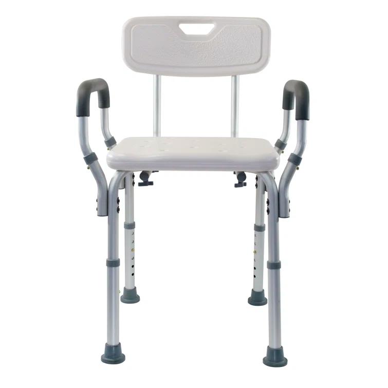 Essential Medical Supply Essential Medical Supply Height Adjustable Shower and Bath Bench with Padded Arms, Contoured Back and Textured Shower Chair Seat B3011
