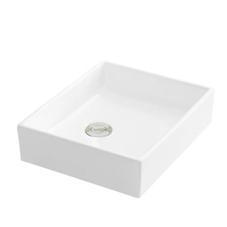 Karran Valera 16'' Vitreous China Vessel Bathroom Sink With Faucet and Drain in Matte Black