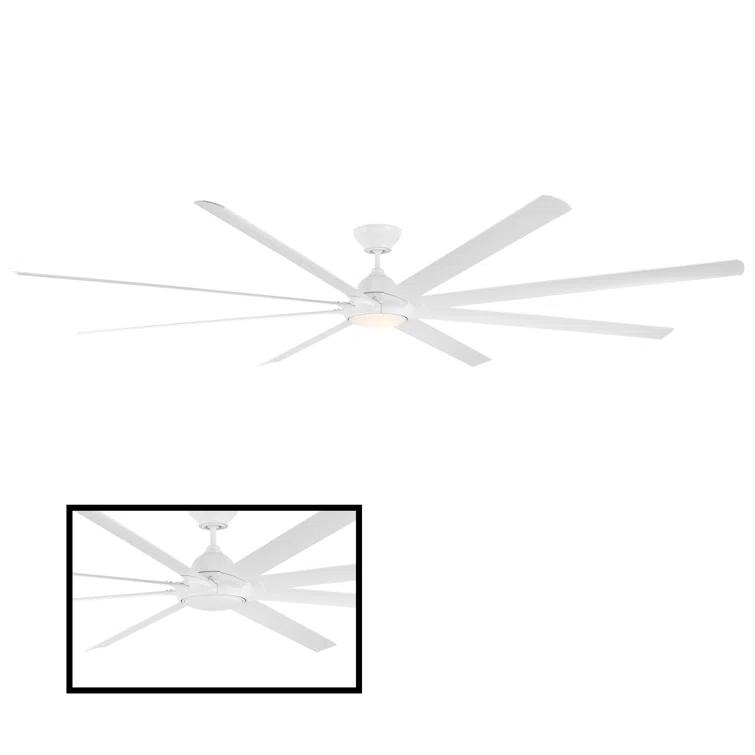 Hydra 8 - Blade Outdoor LED Smart Standard Ceiling Fan with Wall Control and Light Kit Included, Works With Alexa and iOS or Android App