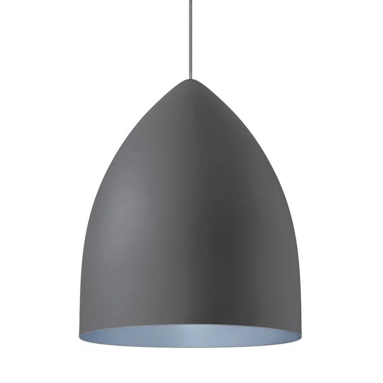 Rubberized Gray and Platinum Aluminum LED Pendant Light