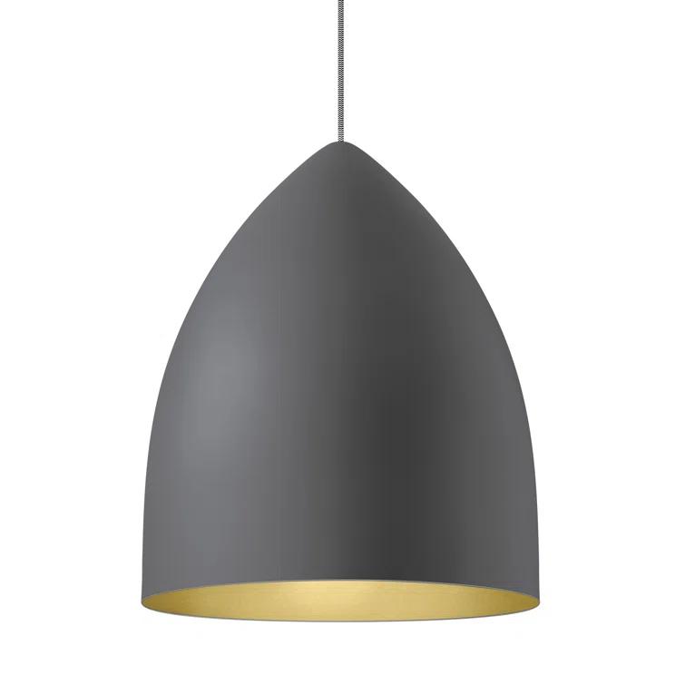Rubberized Gray and Platinum Aluminum LED Pendant Light