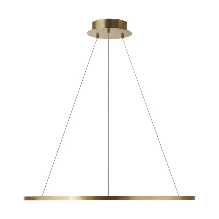 Vellavi Natural Brass 36" LED Chandelier