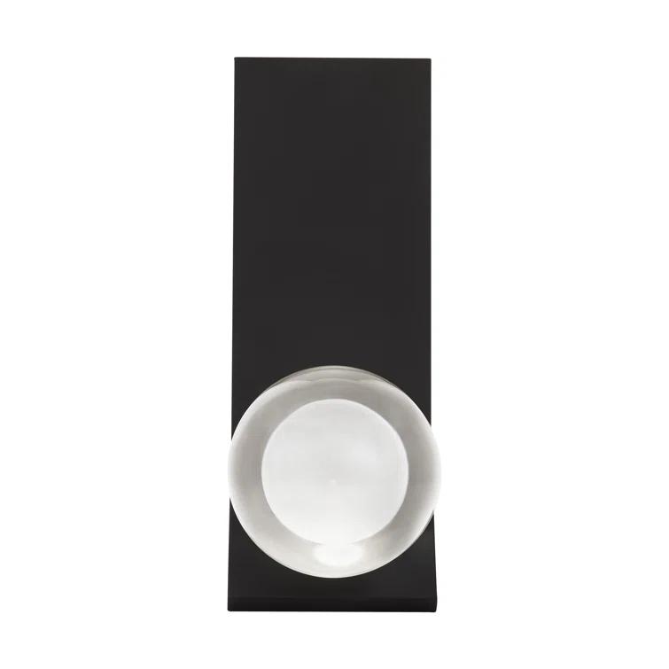 Elegant Nightshade Black LED Wall Sconce with Dimmable Glass Shade