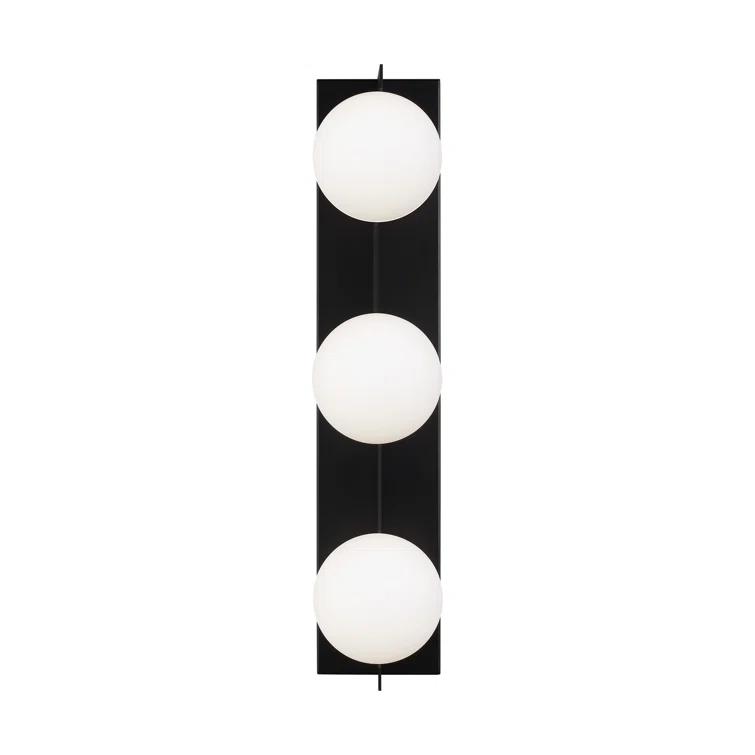 Orbel Matte Black Dimmable LED Vanity Light with Frosted Glass