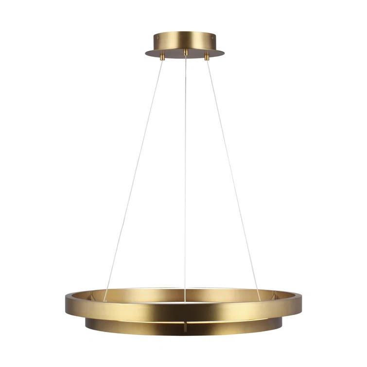 Elegance Unveiled 30'' Matte Black & Weathered Oak LED Chandelier