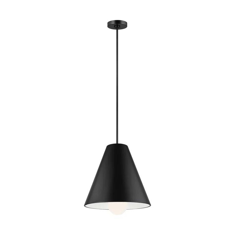 Matte Black Glass LED Contemporary Pendant Light