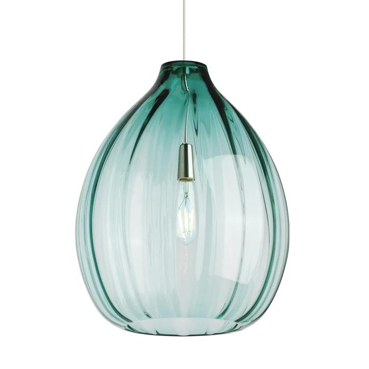 Harper Large Smoke Glass LED Pendant with Satin Nickel Finish