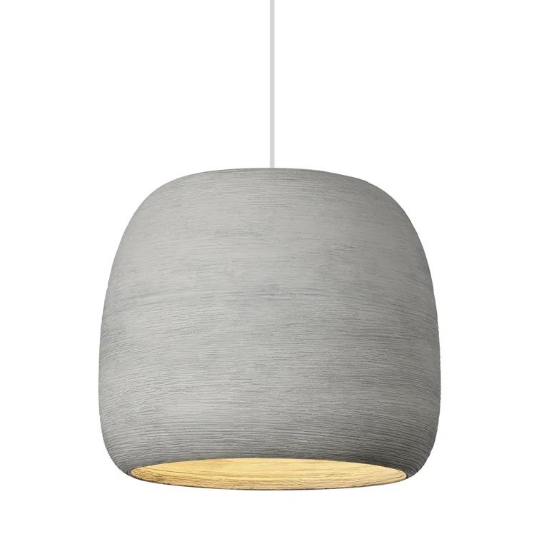 Mini Black and White Concrete Drum Pendant Light