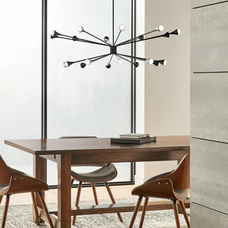 Lody Mid-Century Modern 20-Light Polished Nickel LED Chandelier