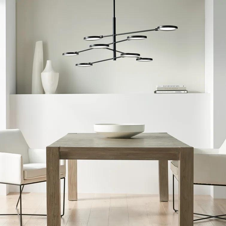 Matte Black 8-Light LED Geometric Chandelier