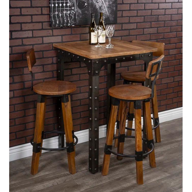 Butler Specialty Masterson Mango Wood & Metal Bar Stool In Beige