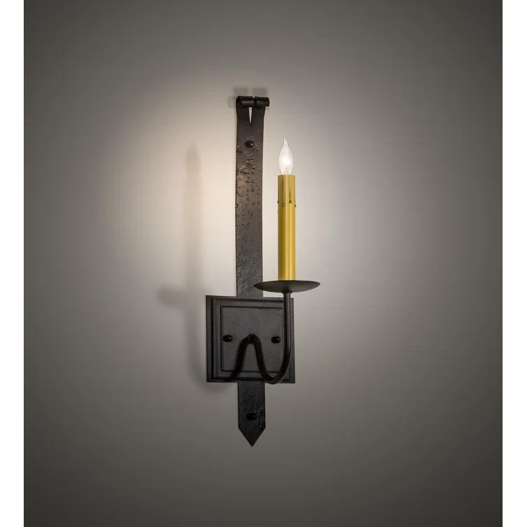 Black Iron Gothic Candle Wall Sconce
