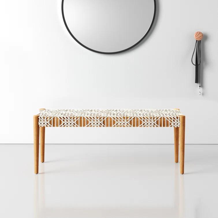 Kazbah 47" Genuine Leather Bench