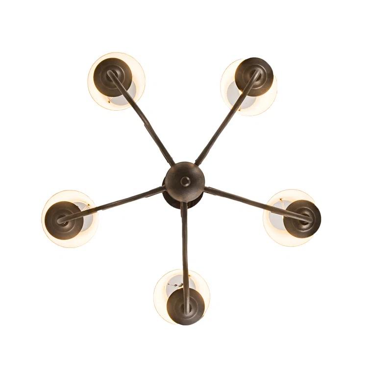 Jenna 25'' Beige and Bronze 5-Light Chandelier